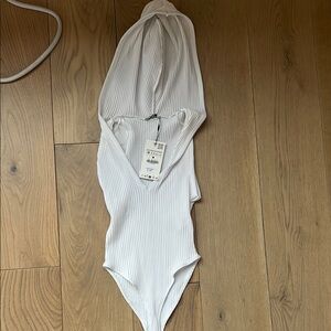White Ribbed Kids One Piece